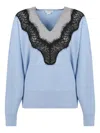 Stella Mccartney Miracle Lace Wool Shirt Miracle Lace In Blue