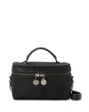 Stella Mccartney Womens Black Falabella Shaggy Woven Vanity Case In Black