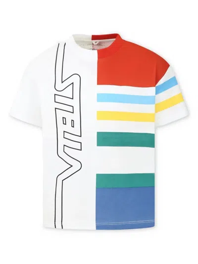 Stella Mccartney Kids' Varsity-logo T-shirt In White