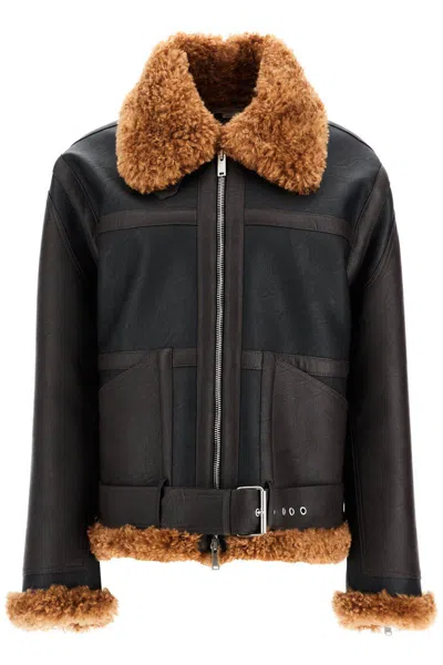 STELLA MCCARTNEY VEGAN LEATHER AND TEDDY BIKER JACKET