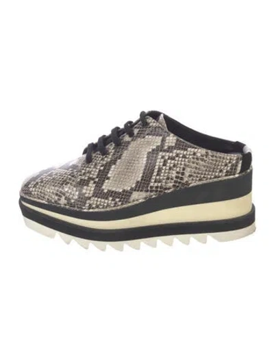 Pre-owned Stella Mccartney Vegan Leather Animal Print Chunky Sneakers In Multi