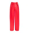 Stella Mccartney Vegan Leather Balloon Tailored Trousers In Red