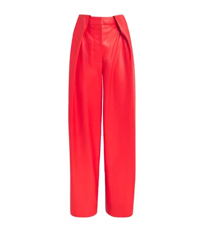 Stella Mccartney Vegan Leather Balloon Tailored Trousers In Red