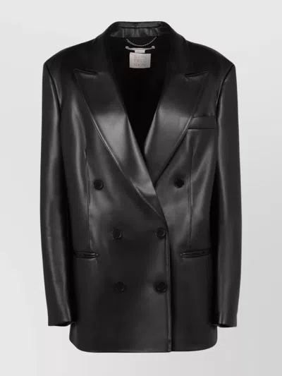 STELLA MCCARTNEY VEGAN LEATHER BLAZER WITH BUTTON DETAILING