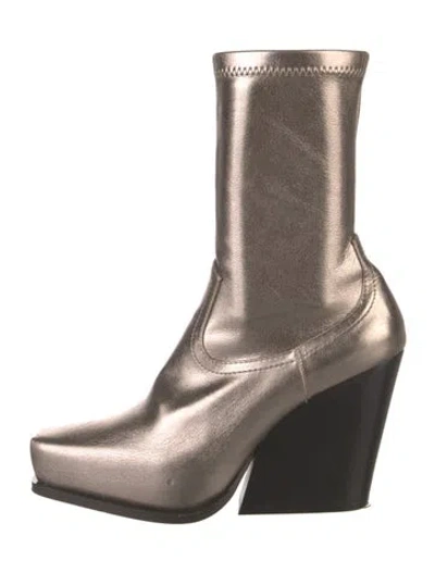 Pre-owned Stella Mccartney Vegan Leather Boots In Silver