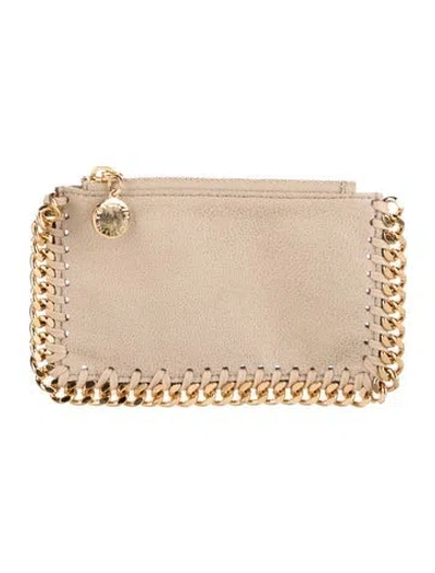 Pre-owned Stella Mccartney Vegan Leather Card Holder In Neutrals