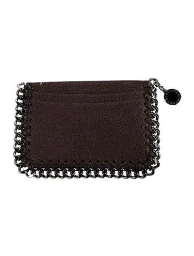 Pre-owned Stella Mccartney Vegan Leather Card Holder W/ Tags In Brown