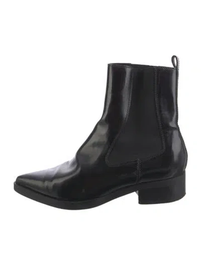 Pre-owned Stella Mccartney Vegan Leather Chelsea Boots In Black
