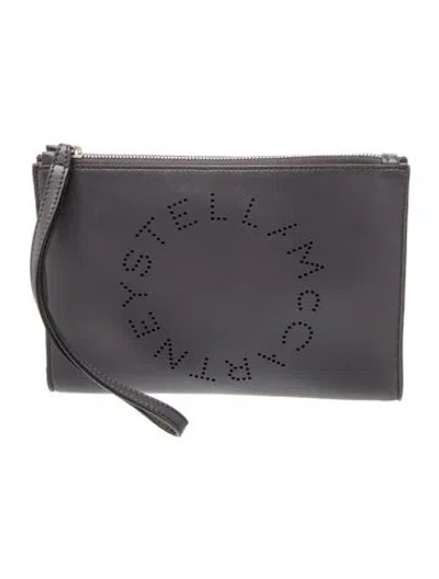 Pre-owned Stella Mccartney Vegan Leather Clutch In Gray