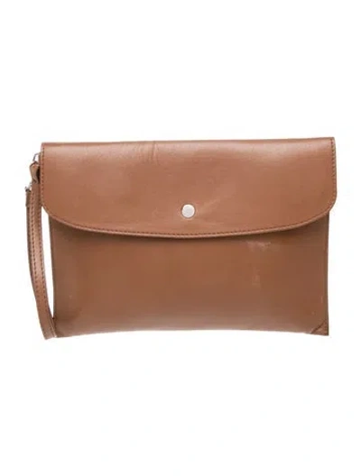 Pre-owned Stella Mccartney Vegan Leather Clutch In Neutral