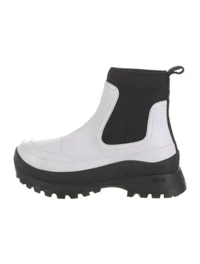 Pre-owned Stella Mccartney Vegan Leather Colorblock Pattern Chelsea Boots In Multi