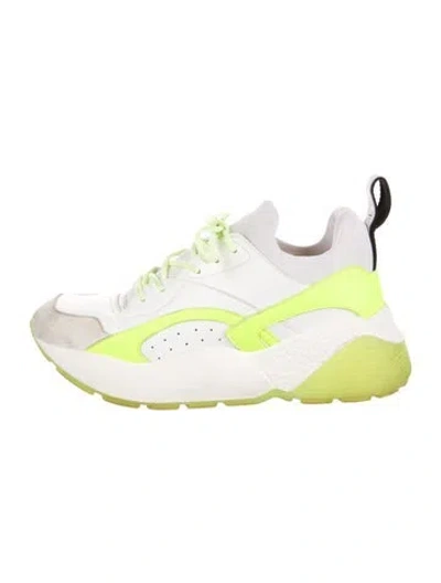 Pre-owned Stella Mccartney Vegan Leather Colorblock Pattern Chunky Sneakers In Neutral