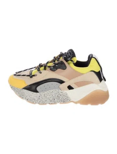 Pre-owned Stella Mccartney Vegan Leather Colorblock Pattern Chunky Sneakers W/ Tags In Pink