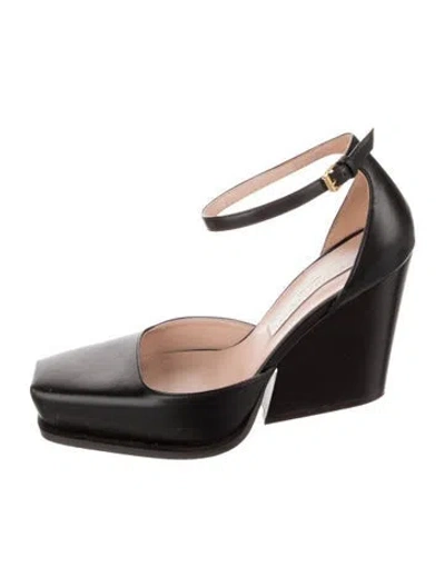 Pre-owned Stella Mccartney Vegan Leather D'orsay Pumps In Black