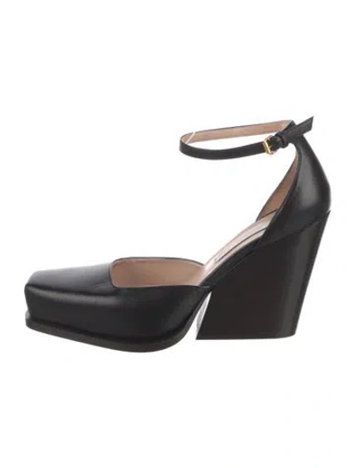 Pre-owned Stella Mccartney Vegan Leather D'orsay Pumps In Black