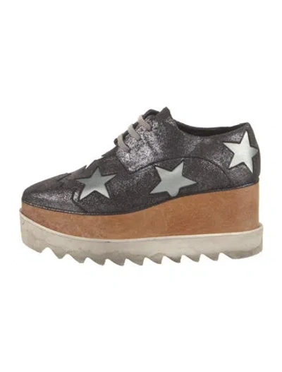 Pre-owned Stella Mccartney Vegan Leather Graphic Print Oxfords In Multi