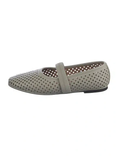 Pre-owned Stella Mccartney Vegan Leather Mary Jane Flats In Gray