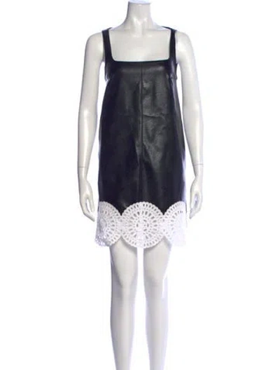 Pre-owned Stella Mccartney Vegan Leather Mini Dress In Blue