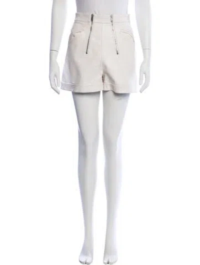Pre-owned Stella Mccartney Vegan Leather Mini Shorts In Neutral