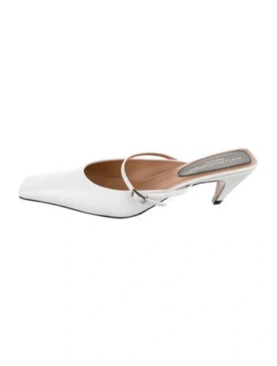 Pre-owned Stella Mccartney Vegan Leather Mules In White