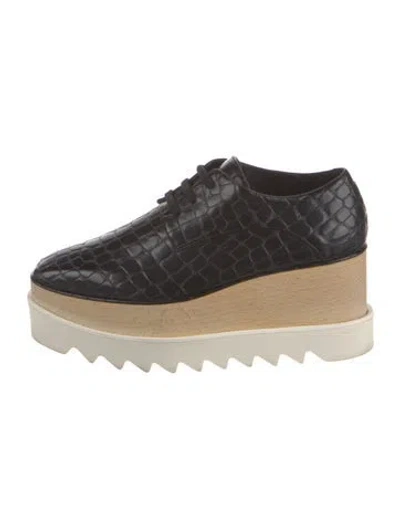 Pre-owned Stella Mccartney Vegan Leather Oxfords In Black