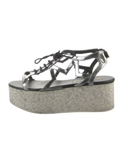 Pre-owned Stella Mccartney Vegan Leather Printed Espadrilles
