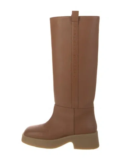 Pre-owned Stella Mccartney Vegan Leather Riding Boots In Brown