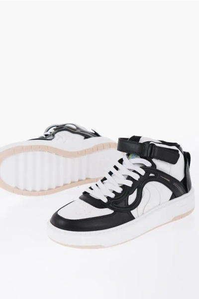 Stella Mccartney S-wave 2 High-top Lace-up Sneakers In Black White (white)