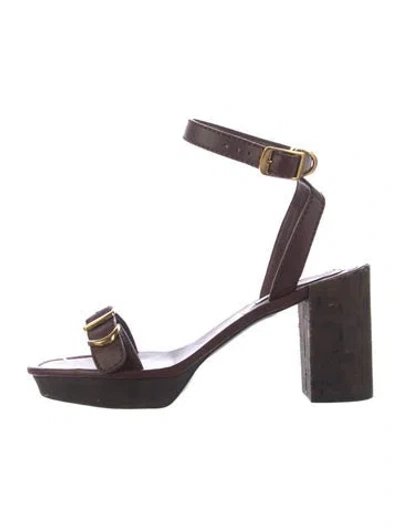 Pre-owned Stella Mccartney Vegan Leather Sandals In Brown