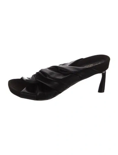 Pre-owned Stella Mccartney Vegan Leather Slides In Black