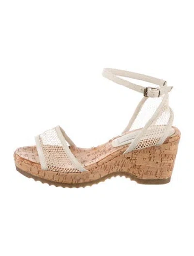 Pre-owned Stella Mccartney Vegan Leather Slingback Sandals In Neutral