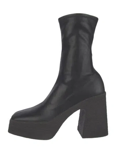 Pre-owned Stella Mccartney Vegan Leather Sock Boots In Black
