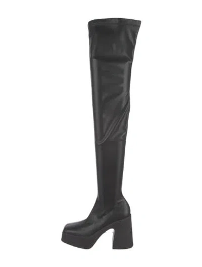 Pre-owned Stella Mccartney Vegan Leather Sock Boots In Black