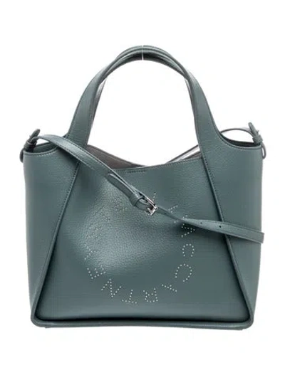 Pre-owned Stella Mccartney Vegan Leather Stella Logo Crossbody Tote In Blue