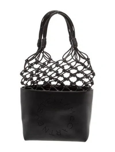 Pre-owned Stella Mccartney Vegan Leather Top Handle Bag In Black