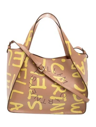 Pre-owned Stella Mccartney Vegan Leather Top Handle Bag In Brown