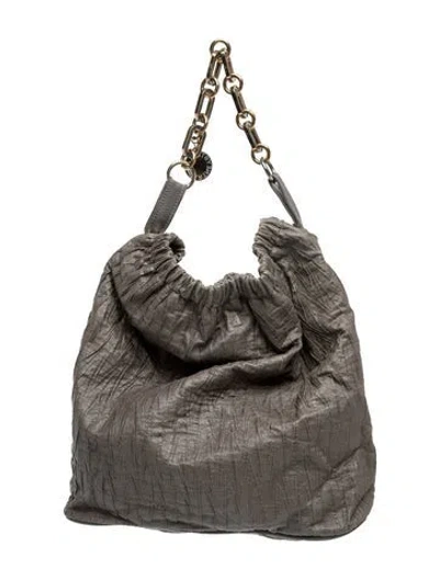 Pre-owned Stella Mccartney Vegan Leather Top Handle Bag In Gray