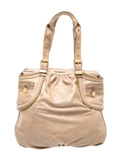 Pre-owned Stella Mccartney Vegan Leather Top Handle Bag In Neutral