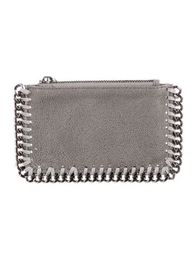 Pre-owned Stella Mccartney Vegan Leather Wallet In Gray