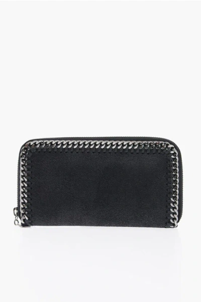 Stella Mccartney Vegan Leather Wallet With Chain Detail In Black
