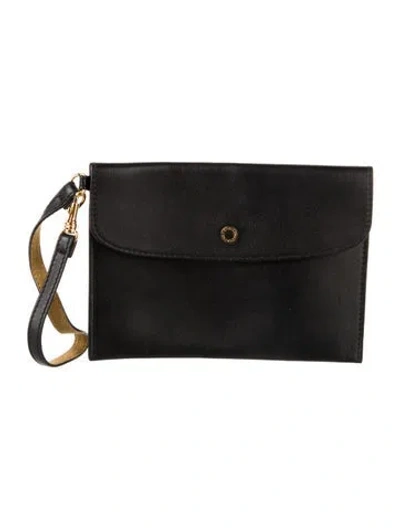 Pre-owned Stella Mccartney Vegan Leather Wristlet In Black