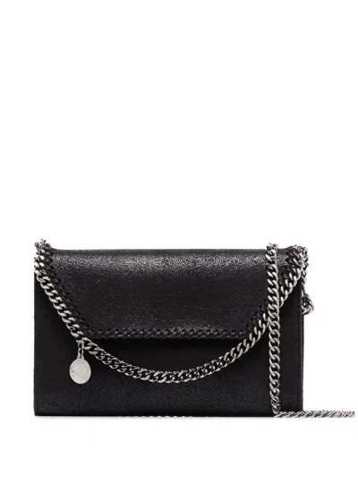 Stella Mccartney Vegan Mini Shoulder Bag With Semi-gloss Finish In Black