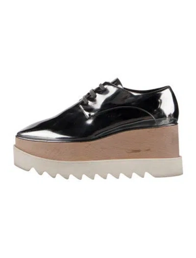 Pre-owned Stella Mccartney Vegan Patent Leather Chunky Sneakers In Neutrals/silver/white