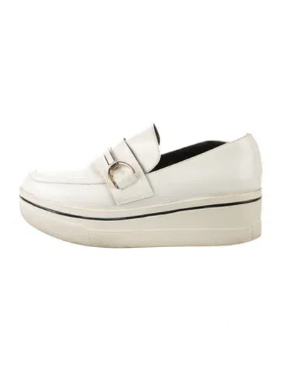Pre-owned Stella Mccartney Vegan Patent Leather Loafers In Neutrals/white
