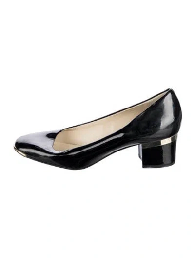 Pre-owned Stella Mccartney Vegan Patent Leather Pumps In Black