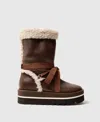 Stella Mccartney Vegan Plush-lined Snow Boots In Brown