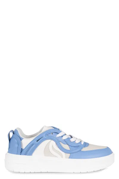 Stella Mccartney Vegan Round-toe Mini Sneakers In Blue