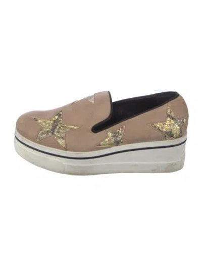 Pre-owned Stella Mccartney Vegan Suede Animal Print Wedge Sneakers In Multi