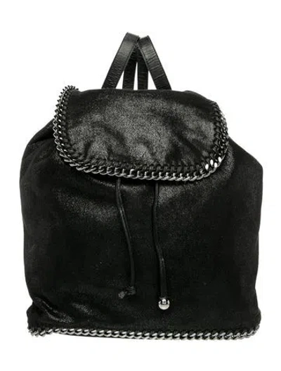 Pre-owned Stella Mccartney Vegan Suede Backpack In Black