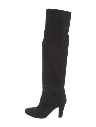 Pre-owned Stella Mccartney Vegan Suede Boots In Black